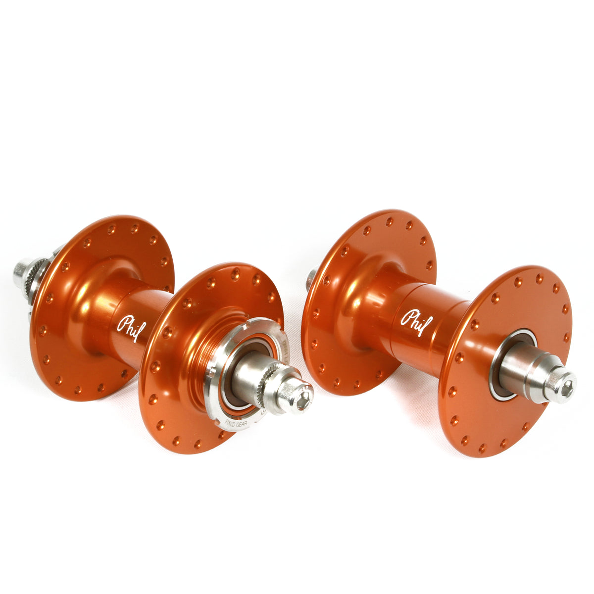 Phil Wood low flange track fixed gear hub set anodized colors Retrogression