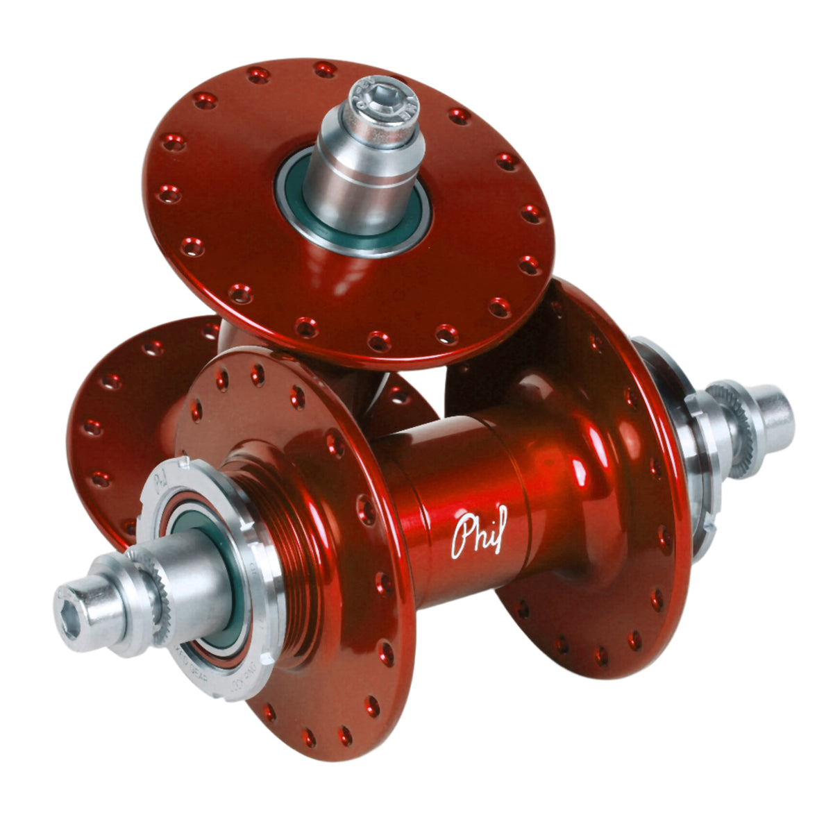 *PHILWOOD×MASH* low flange track hub 28h phil_wood_hub_set_red_1200x120