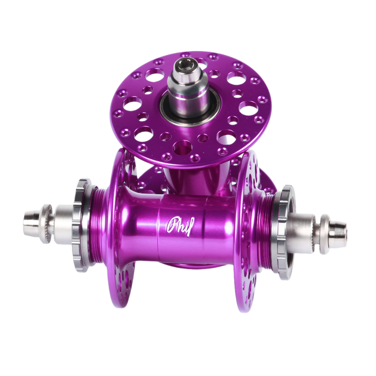 Phil Wood Pro Track fixed gear hub set - purple