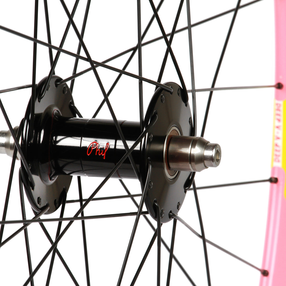 NOS Velocity Deep V/Phil Wood wheelset - bubblegum pink