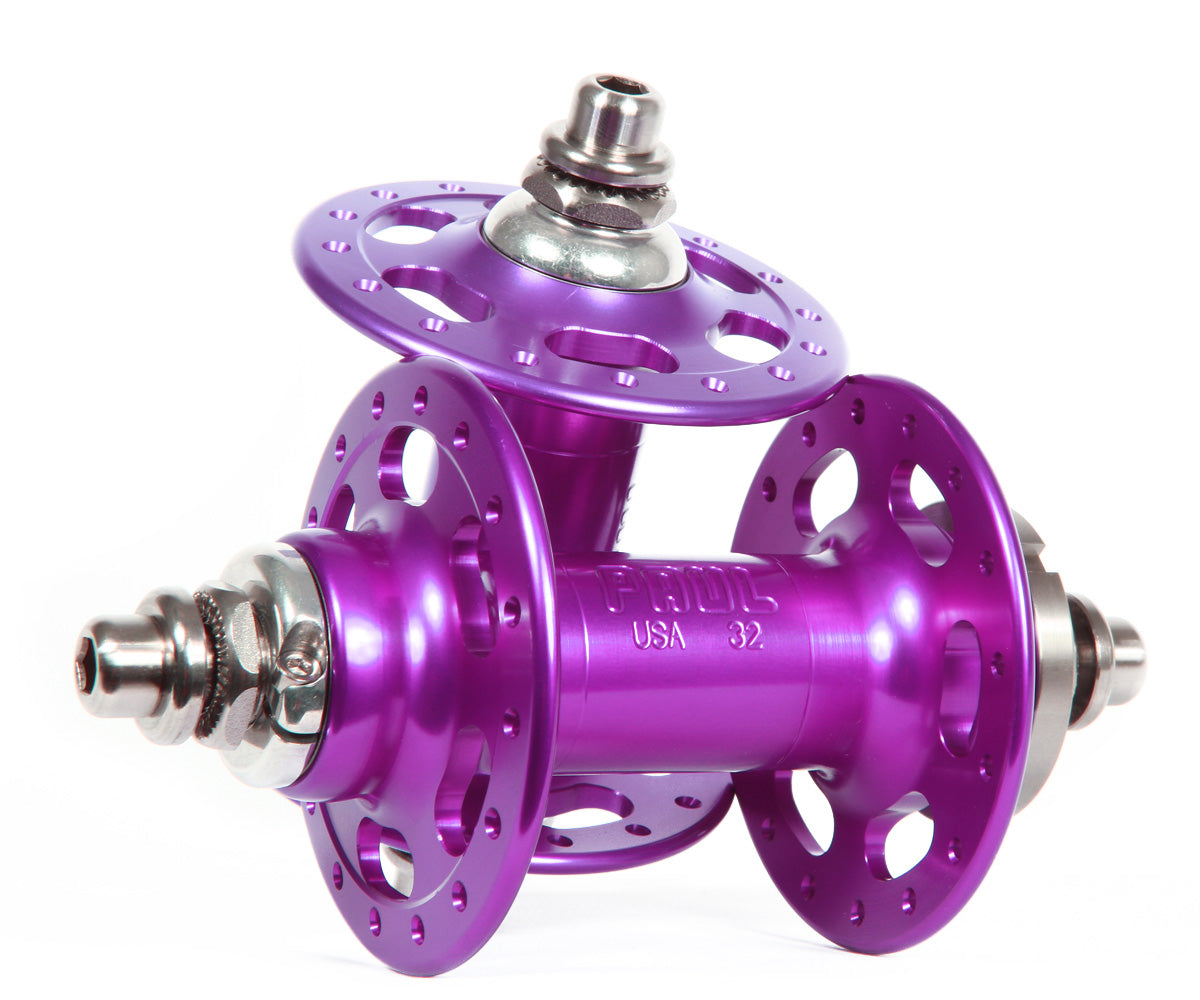 Paul High Flange fixed gear track hub set - purple – Retrogression