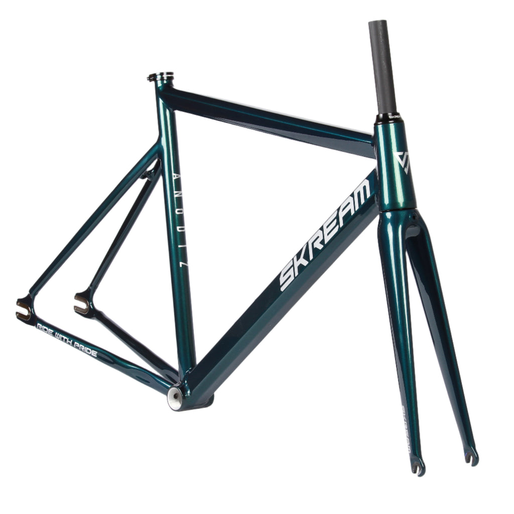 Skream Anodiz frameset - Racing Green - Retrogression Fixed Gear
