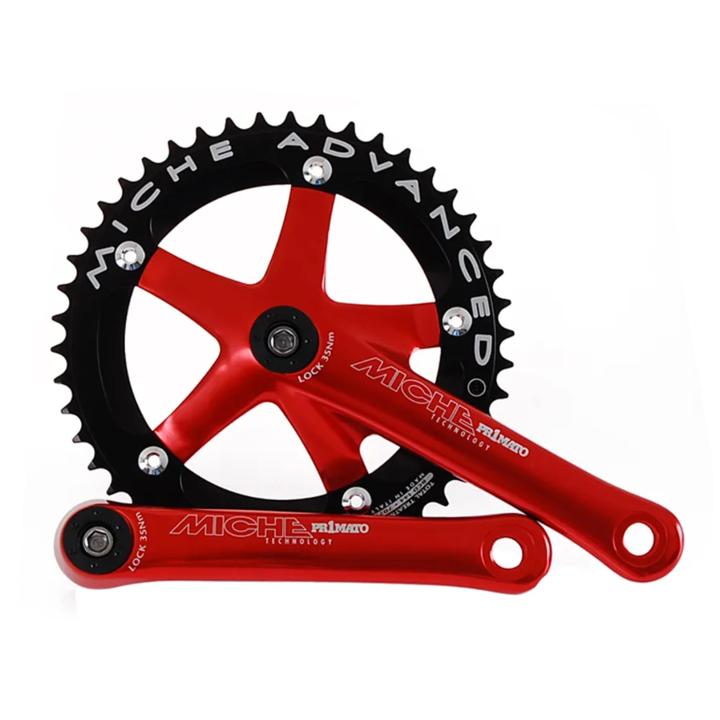 NOS Miche Primato Advanced track ISO crankset - red | Retrogression