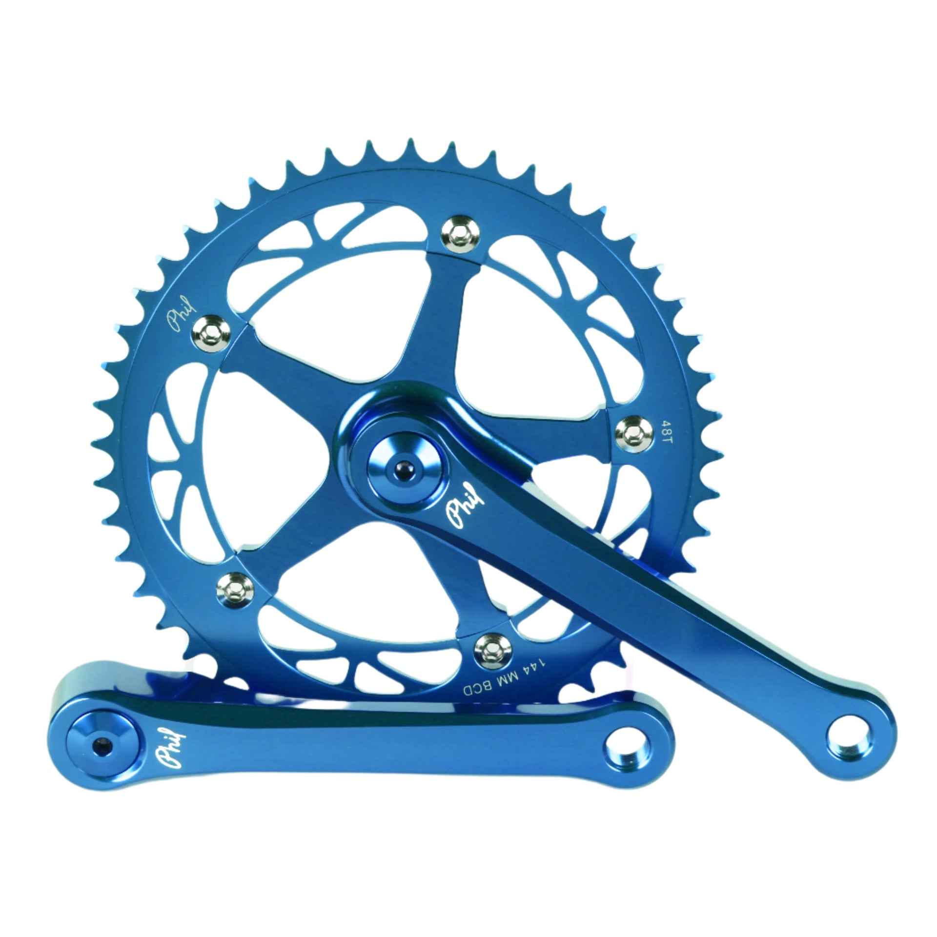 Phil Wood track crankset - blue | Retrogression