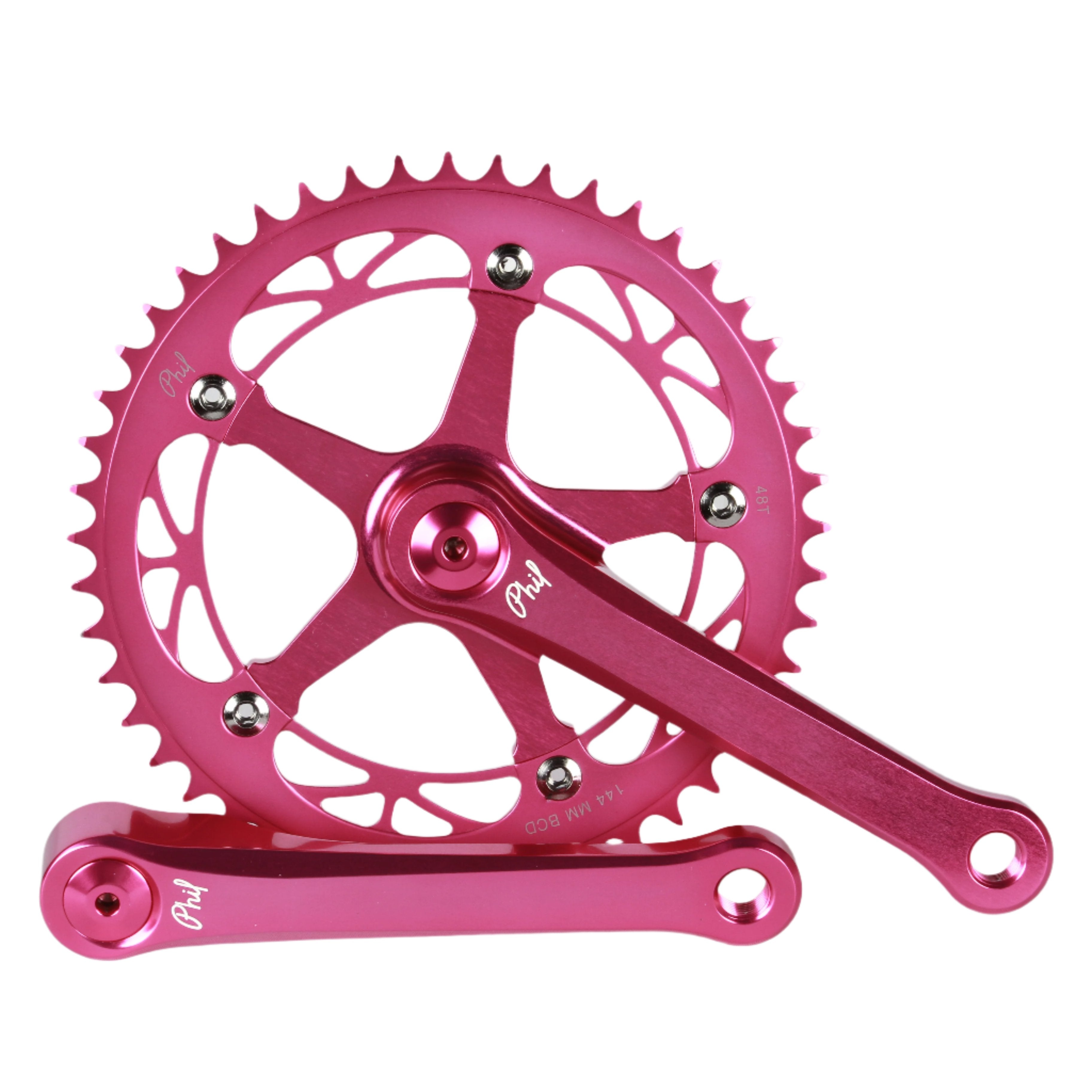Phil Wood fixed gear track crankset - pink