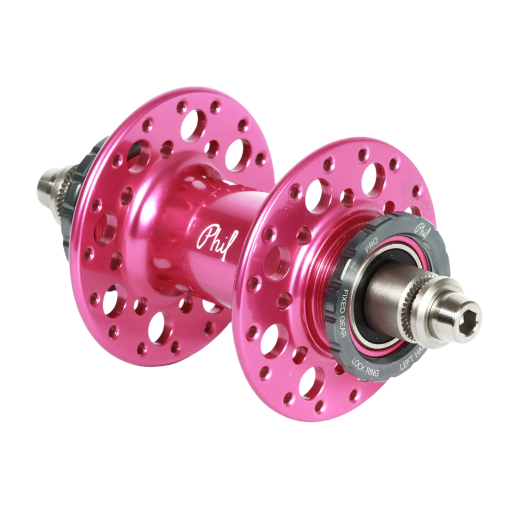 Phil Wood Pro Track hub set - pink | Retrogression Phil Wood Pro Track hub set - pink | Retrogression