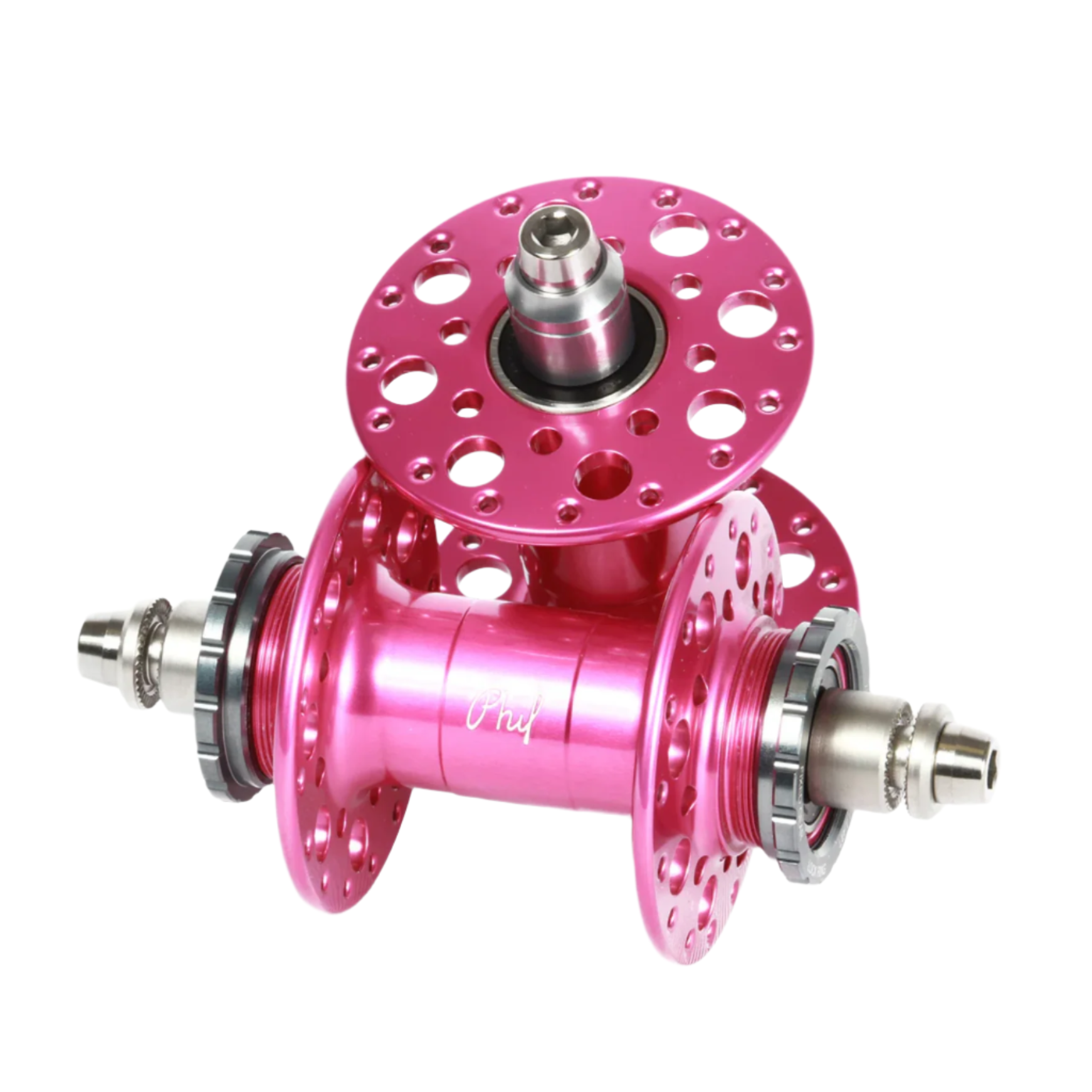 Phil Wood Pro Track hub set - pink | Retrogression