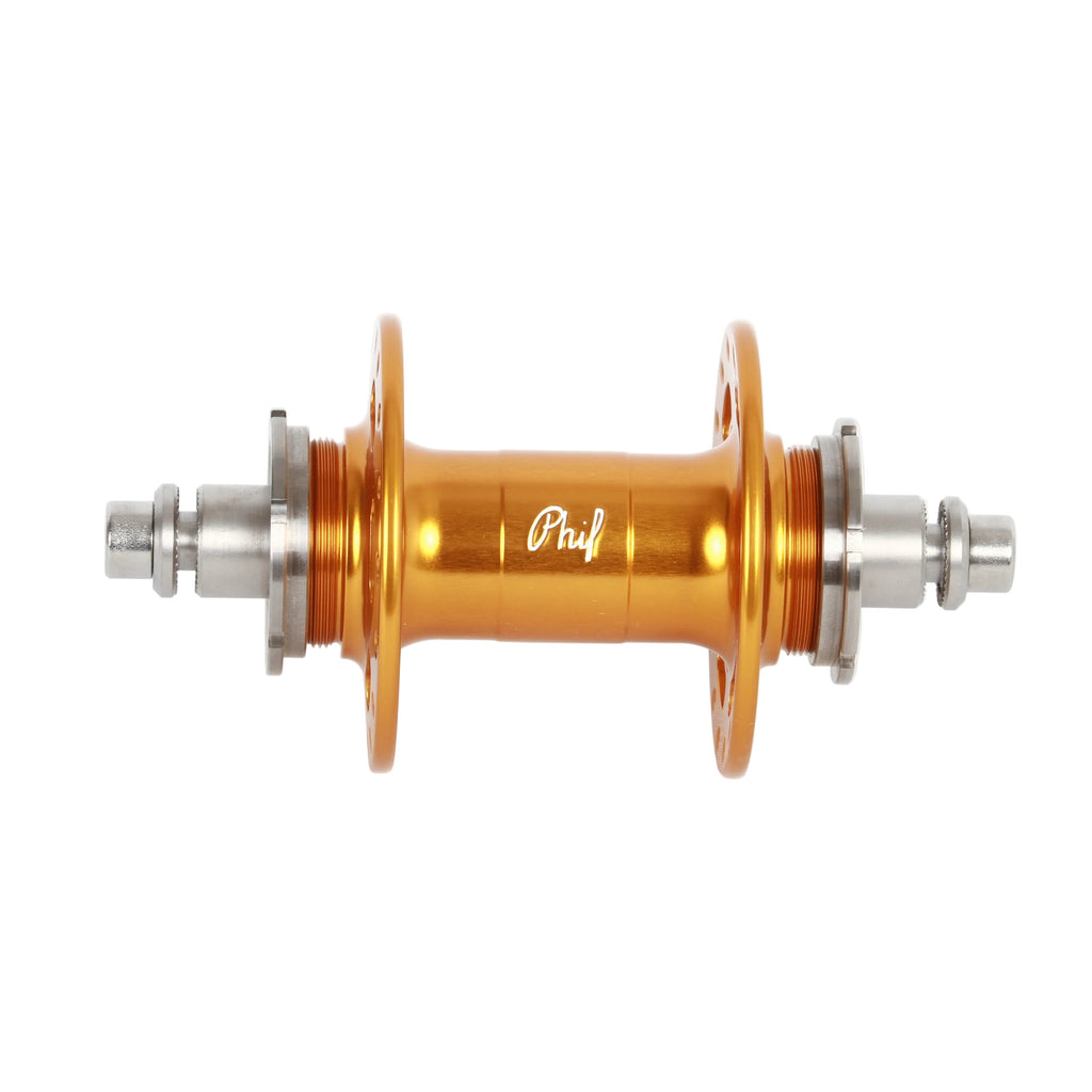 Phil Wood low flange track fixed gear hub set - anodized colors