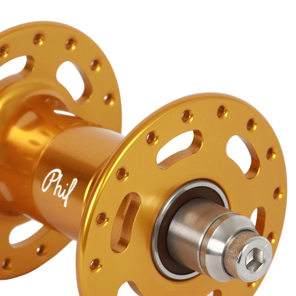 Phil Wood low flange track fixed gear hub set - anodized colors