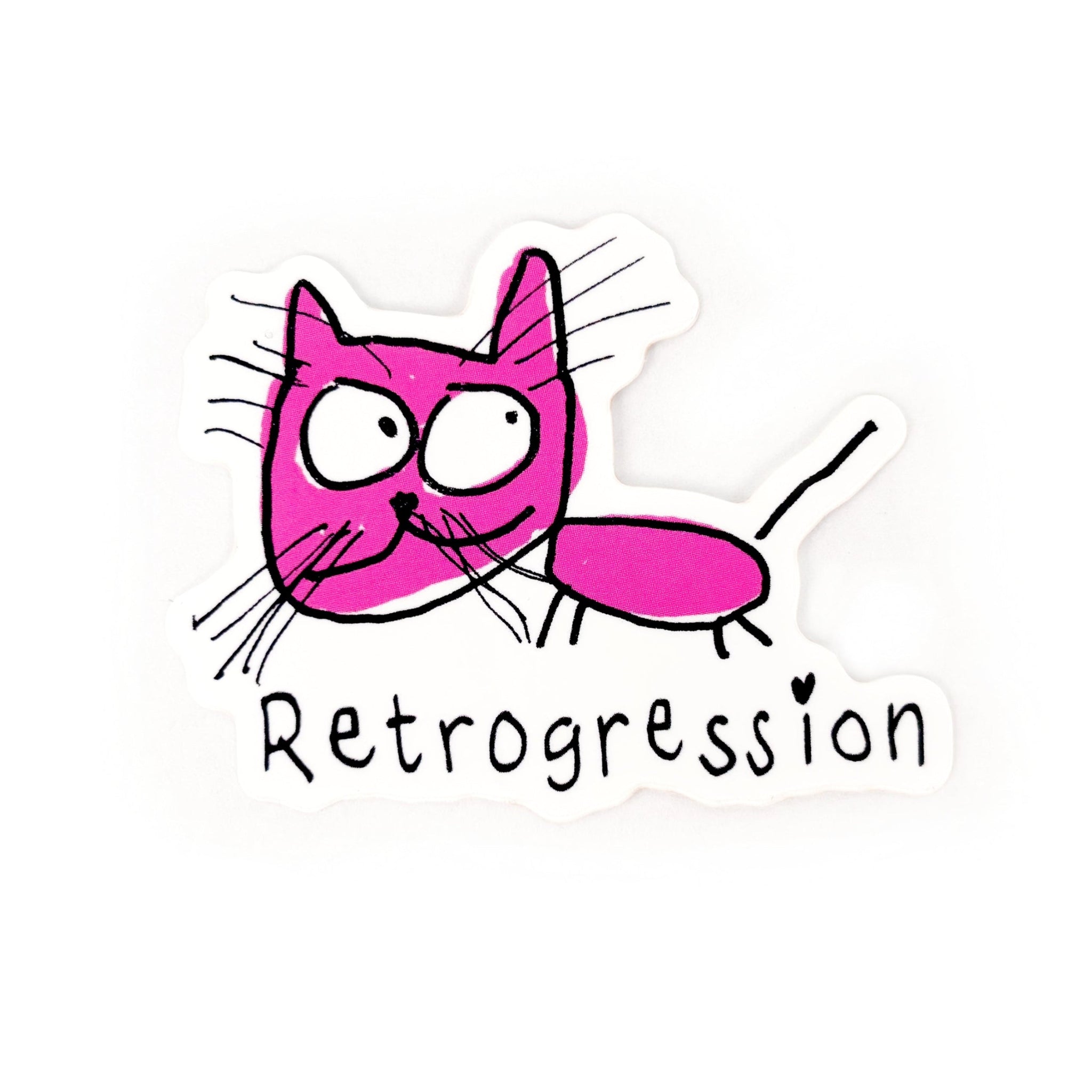 Retrogression little cat sticker