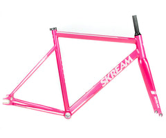 Skream Anodiz frameset - pink/white - Retrogression Fixed Gear
